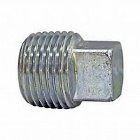 Pipe Fittings Direct. ½ inch NPT galvanized merchant steel square head plug