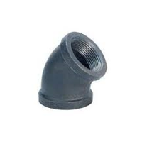 Picture of ¾ inch NPT threaded 45 deg malleable iron elbow