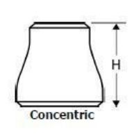 Pipe Fittings Direct. 3 x 2 inch 316 Stainless Steel concentric reducers