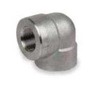 Picture of ¼ inch NPT forged 304 stainless steel class 3000 threaded 90 degree elbow