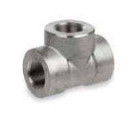 Picture of ¼ inch NPT forged 316 stainless steel class 3000 threaded straight tee