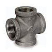 Picture of ¼ inch NPT class 150 galvanized malleable iron cross