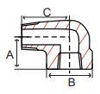 line drawing of class 3000 NPT threaded  street elbow