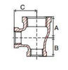 Picture of 2 x 1-1/4 x 1-1/2 inch NPT Class 150 Malleable Iron Reducing Tee 