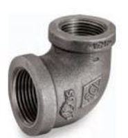Picture of 2 X 3/4 inch NPT 90 degree class 150 malleable iron reducing elbow
