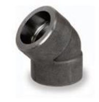 Picture of 1 inch 45 degree forged carbon steel socket weld elbow