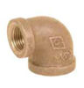 Picture of 1/2 X 1/4 inch NPT Threaded Bronze 90 degree reducing elbow