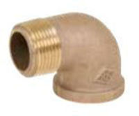 Picture of ¼ inch NPT Threaded Bronze 90 degree street elbow
