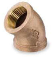 Picture of ¼ inch NPT Threaded Bronze 45 degree elbow