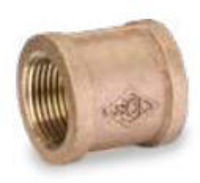 Picture of 1 1/4 inch NPT threaded bronze full coupling