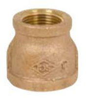 Picture of 1/2 x 1/4  inch NPT threaded bronze reducing coupling
