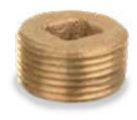 Picture of 3 inch NPT threaded bronze square countersunk head plug