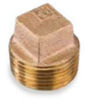Picture of ¼ inch NPT threaded lead free bronze square head solid plug