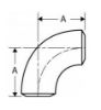 Picture of 3 ½ inch long radius 90 deg schedule 40 weld on elbow 