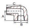 Picture of ¼ inch NPT forged carbon steel class 3000 threaded 90 degree street elbow - MADE IN USA