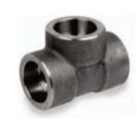 Picture of ¾ inch forged carbon steel socket weld straight tee - Made In USA