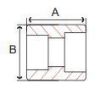 Picture of Class 3000 forged carbon steel socket weld reducing coupling 1/2 x 1/4 inch - Made In USA