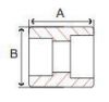 Picture of Class 3000 forged carbon steel socket weld reducing coupling 2 x 1 inch - Made In USA