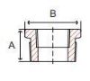 Picture of ¼ x ⅛ inch NPT forged carbon steel class 3000 threaded reducing hex bushing - Made in USA