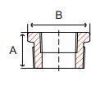 Picture of ⅜ x ¼ inch NPT forged carbon steel class 3000 threaded reducing hex bushing - Made in USA