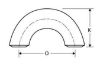 Picture of ¾ inch carbon steel schedule 80 long radius 180 degree return bend 