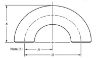 Picture of 2 inch carbon steel schedule 80 short radius 180 degree return bend