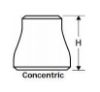 Picture of 1 ½ x 1 ¼ inch carbon steel schedule 80 concentric reducer