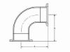 Picture of 4 inch Flanged Long Radius 90 Degree Elbow in Ductile Iron