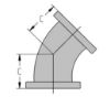 Picture of 6 inch Flanged 45 Degree Elbow in Ductile Iron