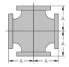 Picture of 8 inch Flanged Cross in Cast Iron