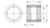 Picture of 1 inch NPT class 300 malleable iron full coupling
