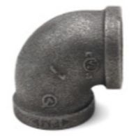 Picture of ¾ inch NPT class 300 threaded 90 deg malleable iron elbow