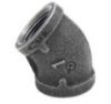 Picture of ¾ inch NPT class 300 threaded 45 deg malleable iron elbow